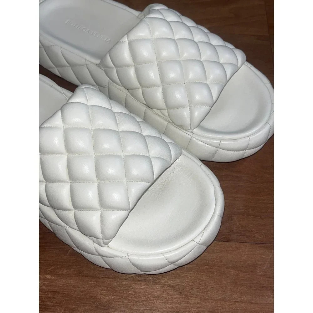 Bottega Veneta Stretch Padded Sandals in White 40 10 With Box Womens Puffy Slide - Picture 9 of 16